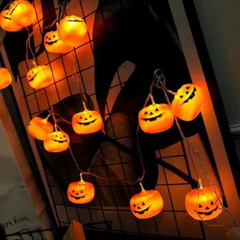 Хелоуин тиква Led Светлини 1,5 М 10LED/3 М 20LED Низ Лампа Висящи Украшения за Домашна Бар Украса за Парти на Хелоуин 2023 Нова