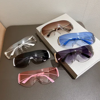 Цели Слънчеви очила За Мъже И Жени, Модни Слънчеви Очила Без Рамки в стил Пънк, Многоцветни Мъжки слънчеви Очила С Нюанси, Нови Модерни Дамски Слънчеви Очила с UV400, Новост 2023