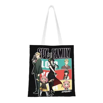 Чанта за пазаруване Spy X Family Grocery Мъкна Смешни Forger Family SpyFamily Холщовые чанти за пазаруване през рамо Чанта с голям капацитет