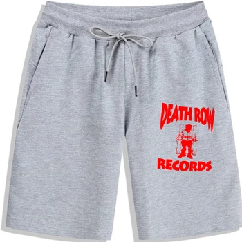 Червени Гащета с логото на Death Row Records, Ретро Рап, хип-хоп, Комптън, Калифорния, Черни Модни къси Панталони в класически стил