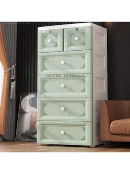 Шкаф за съхранение с дебела чекмедже, шкаф за съхранение вкъщи, многослоен детски гардероб, детски гардероб, пластмасови скрин